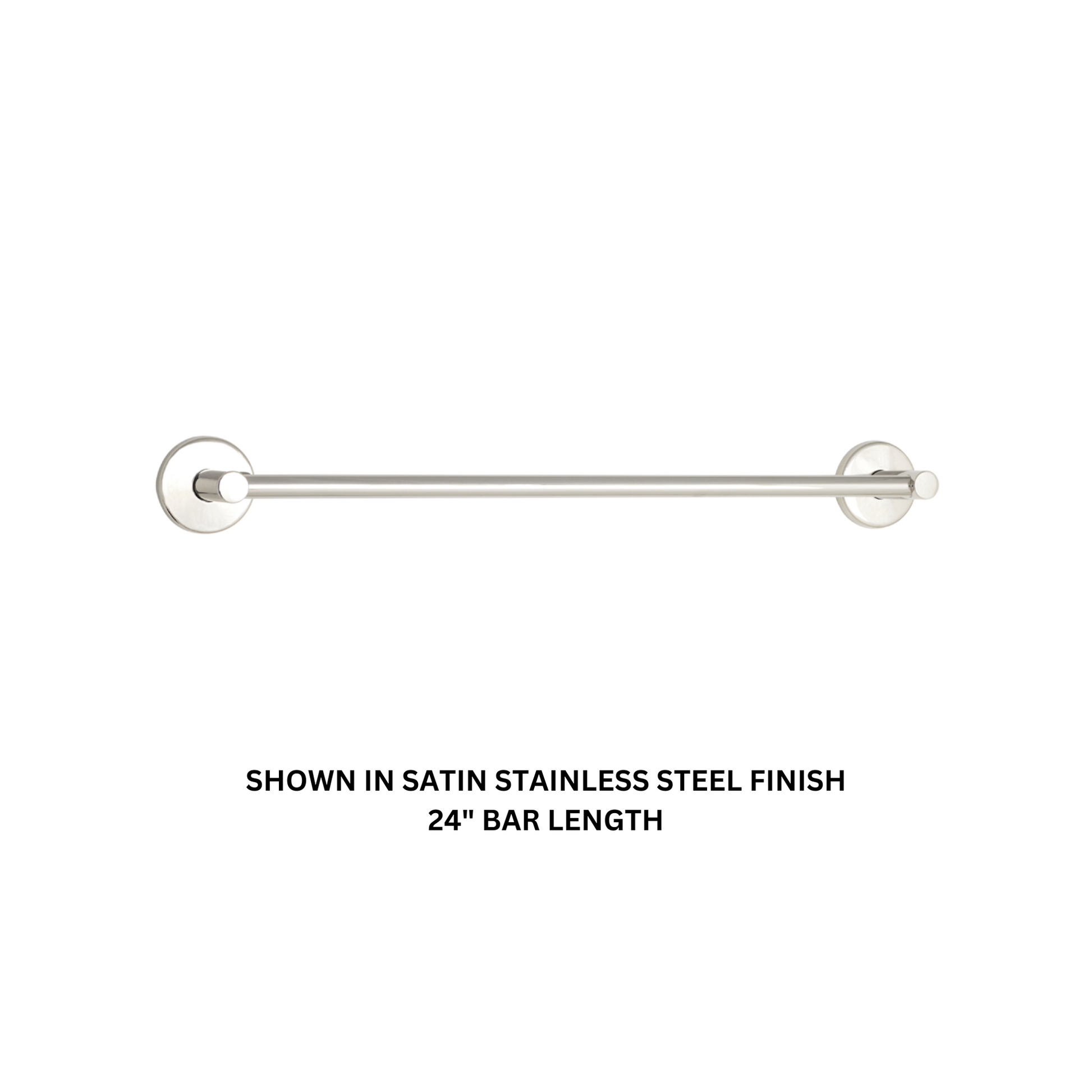 Seachrome Conorado Series 18" Polished Stainless Steel Concealed Mounting Flange Single Towel Bar