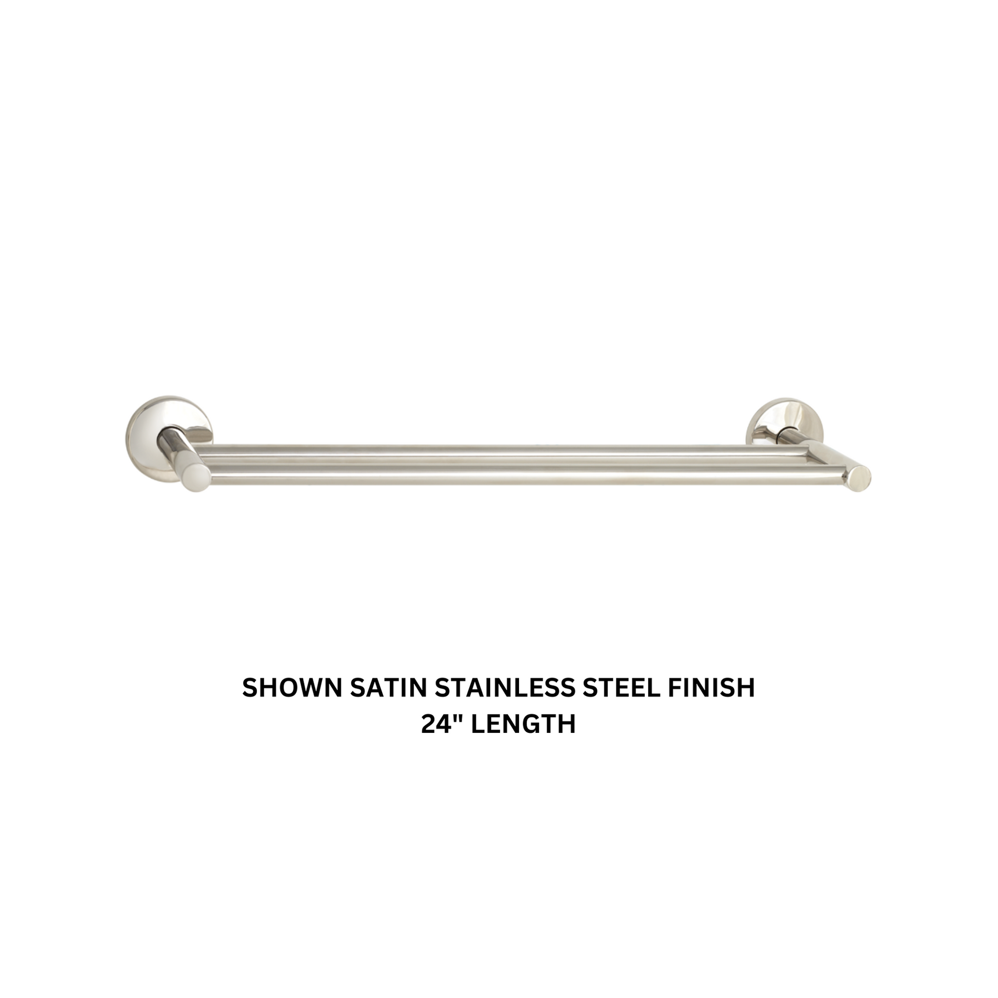 Seachrome Conorado Series 18" White Powder Coat Concealed Mounting Flange Double Towel Bar