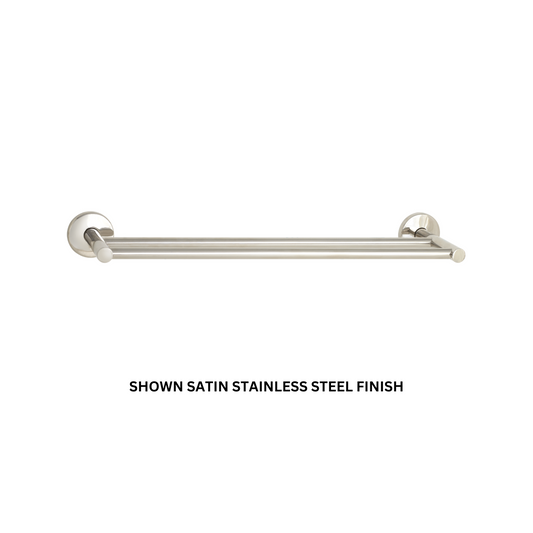 Seachrome Conorado Series 24" Matte Black Powder Coat Concealed Mounting Flange Double Towel Bar