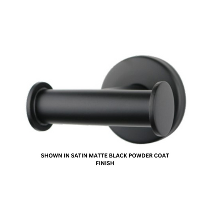 Seachrome Conorado Series 3.5" Black Semi Gloss Powder Coat Concealed Mounting Flange Double Robe Hook