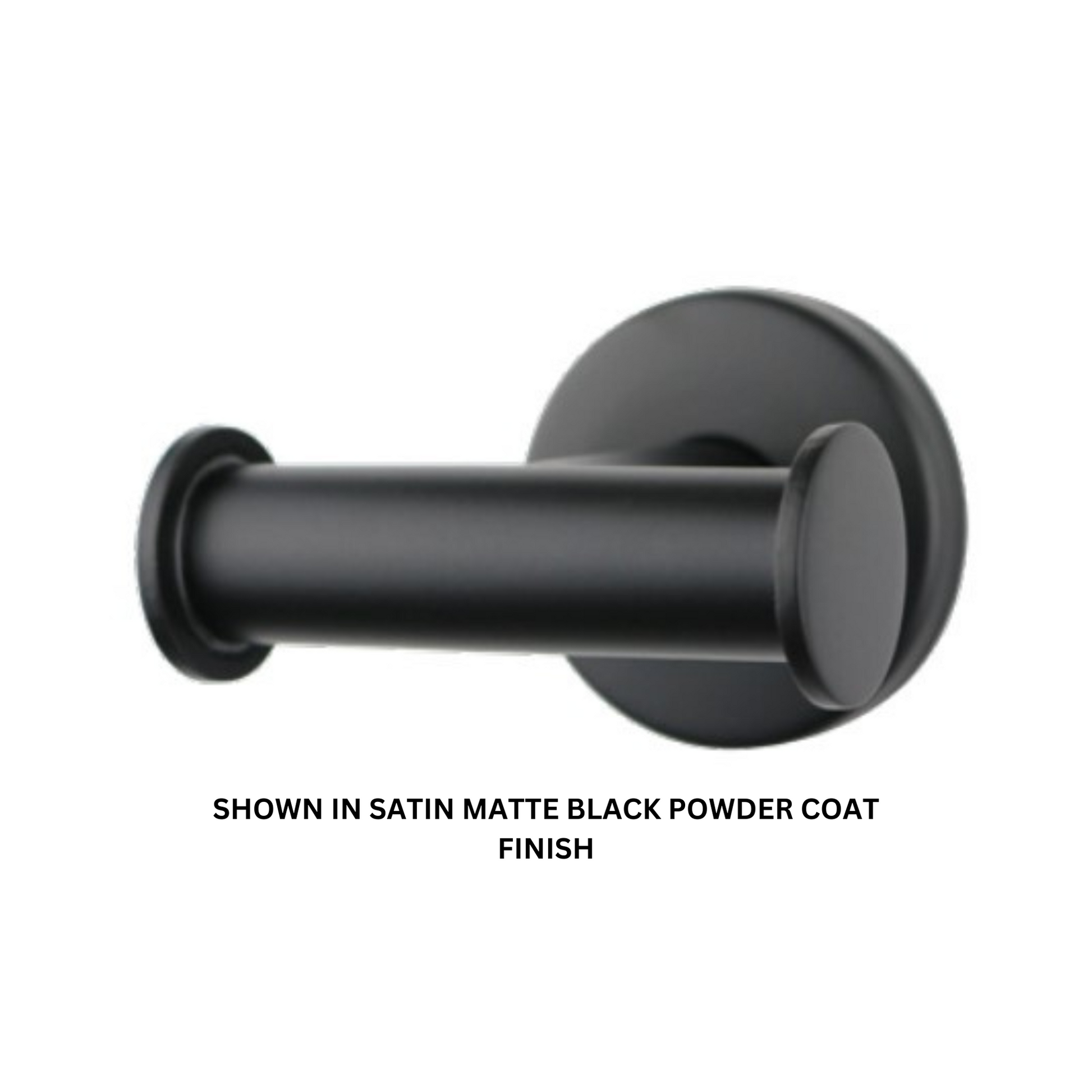 Seachrome Conorado Series 3.5" Black Wrinkle Powder Coat Concealed Mounting Flange Double Robe Hook