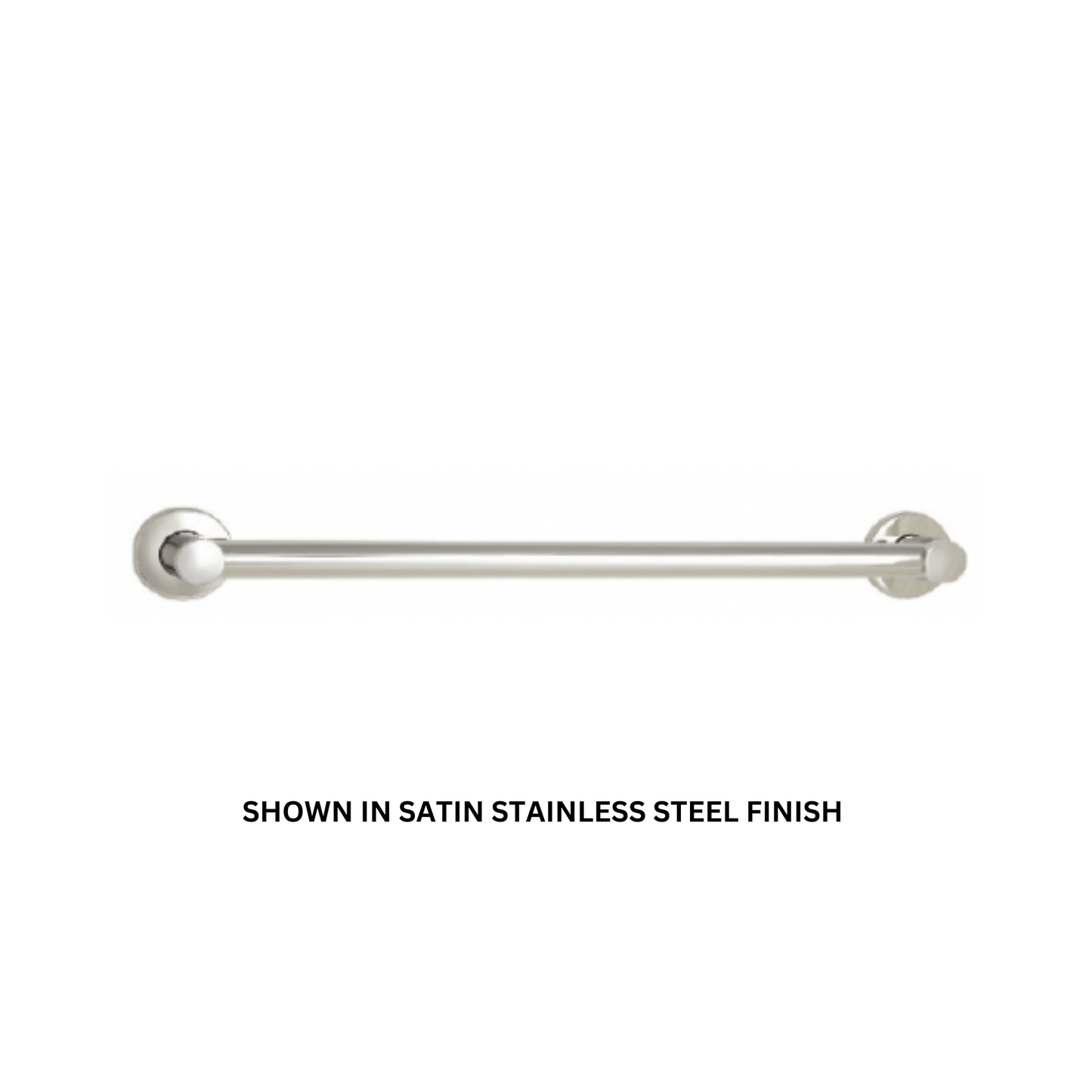 Seachrome Coronado 12" Satin Nickel Powder Coat 1.25" Diameter and 1.5" Post Concealed Flange Grab Bar