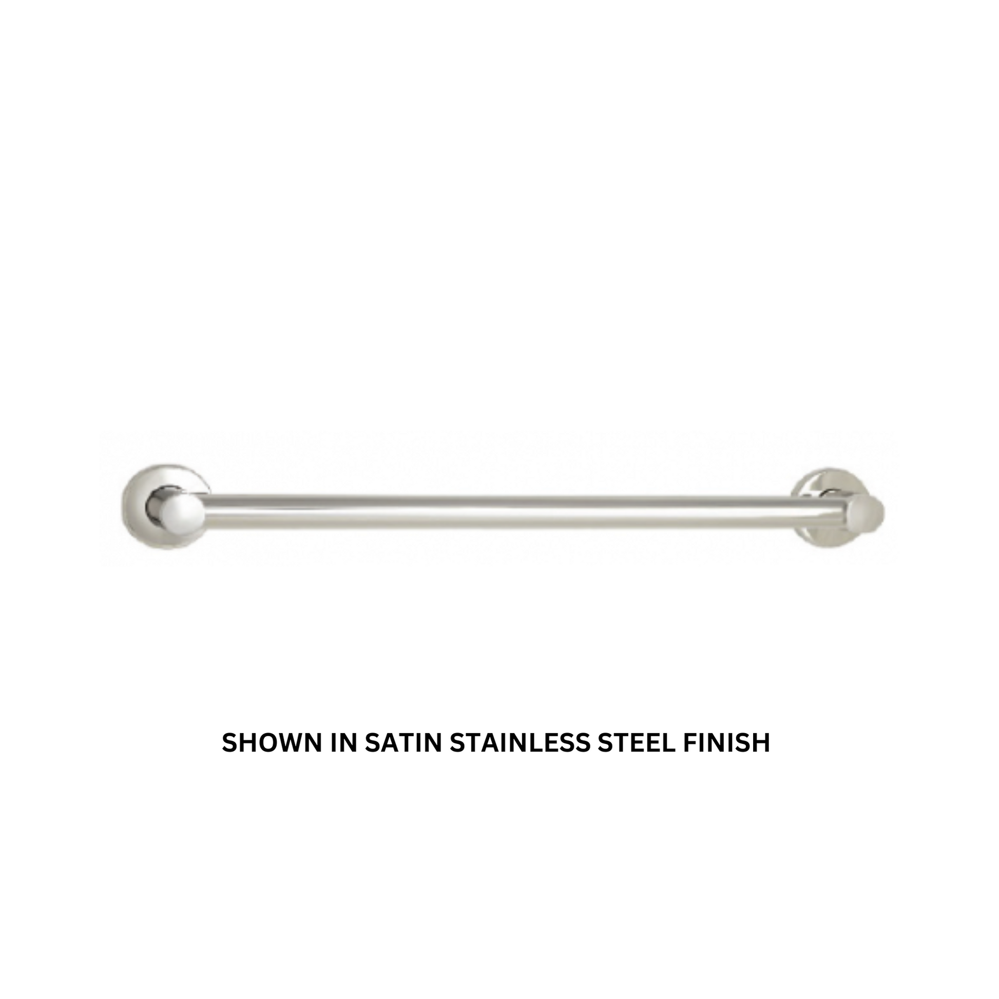 Seachrome Coronado 12" Satin Nickel Powder Coat 1.25" Diameter and 1.5" Post Concealed Flange Grab Bar