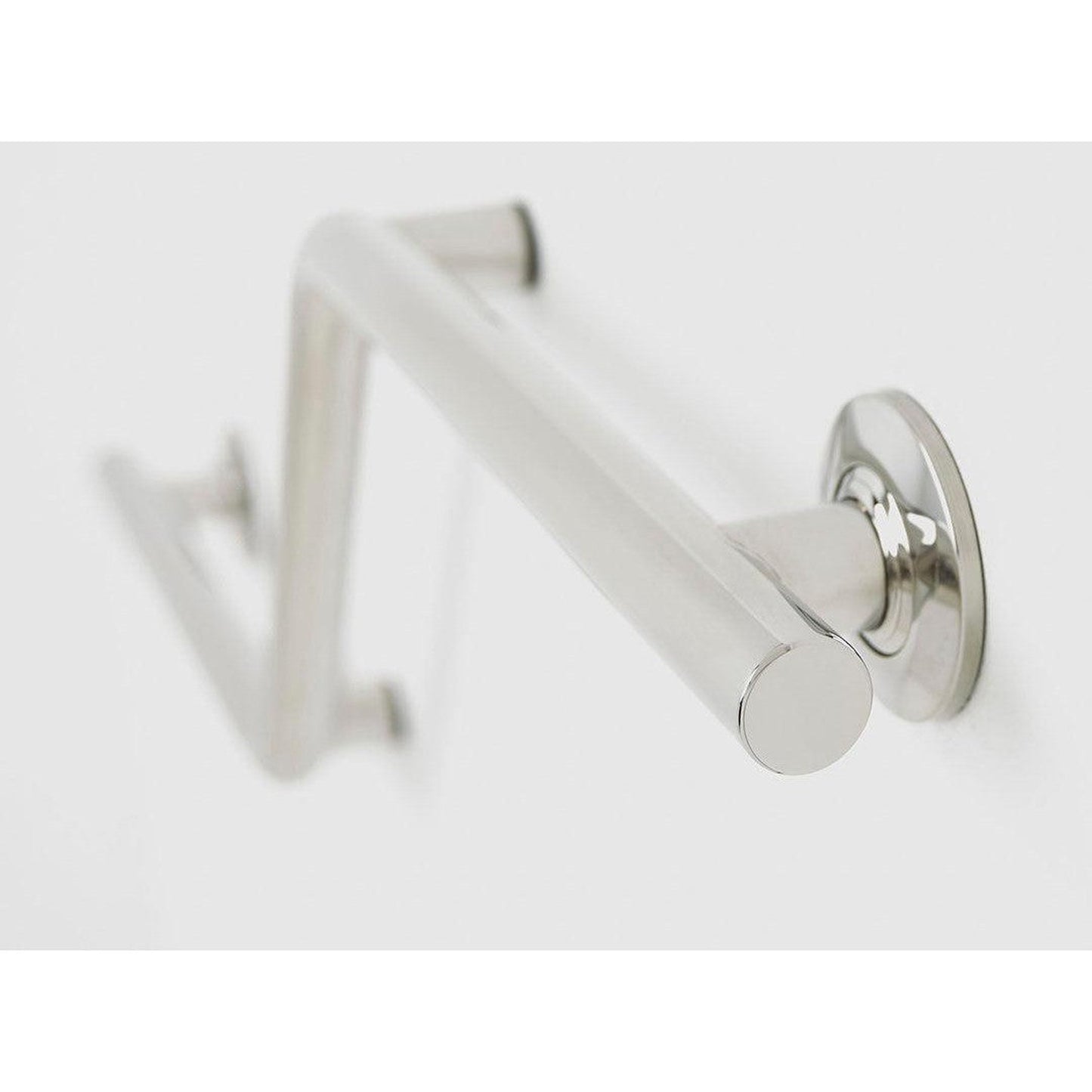 Seachrome Lifestyle & Wellness 16" Polished Stainless Steel 1.25 Diameter Concealed Flange Left-Handed Configuration Zuma Grab Bar