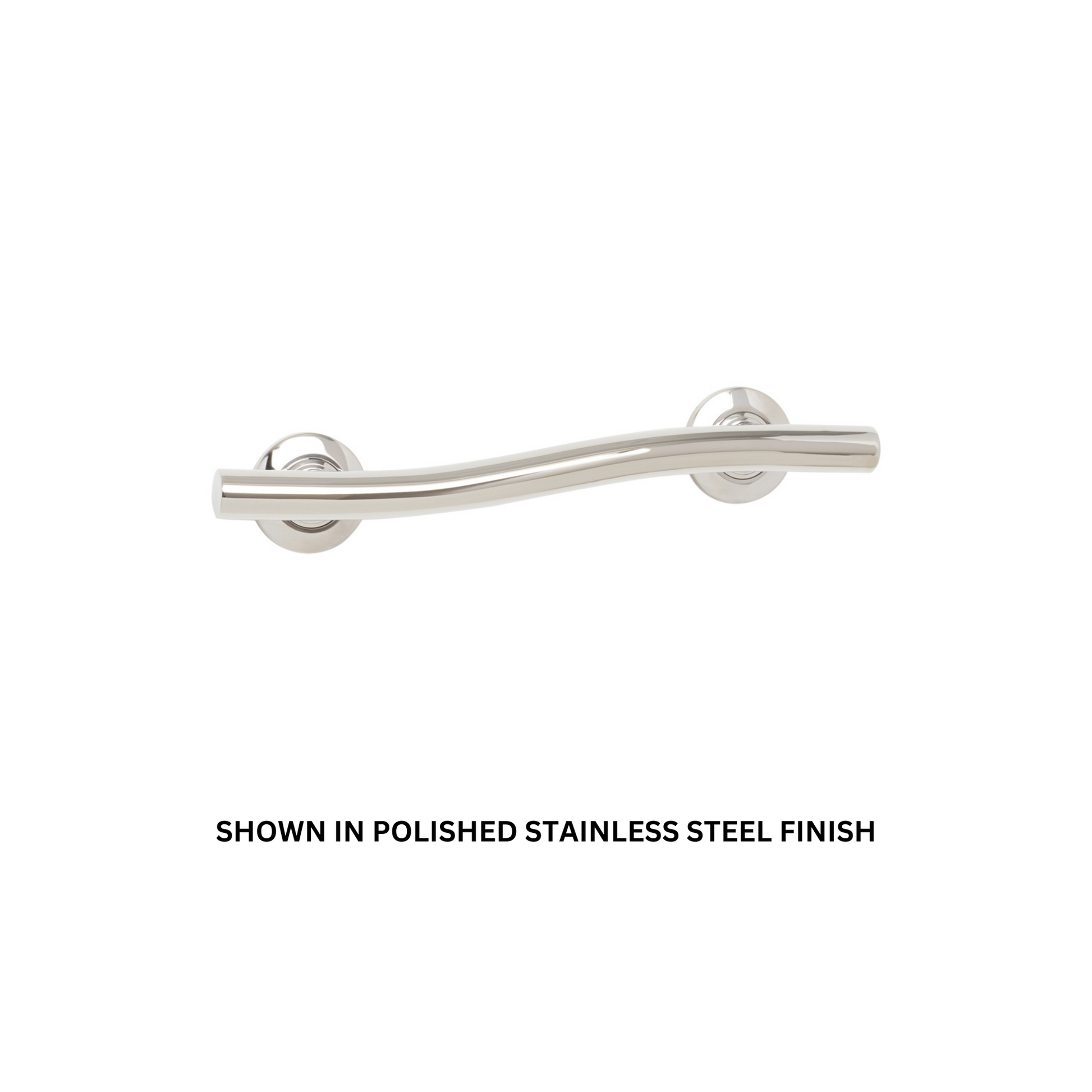 Seachrome Lifestyle & Wellness 18" Polished Brass Powder Coat 1.25 Diameter Concealed Flange Wave Grab Bar