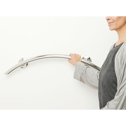 Seachrome Lifestyle & Wellness 30" Polished Stainless Steel 1.25 Diameter Concealed Flange Crescent Grab Bar