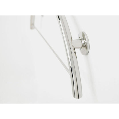 Seachrome Lifestyle & Wellness 30" Polished Stainless Steel 1.25 Diameter Concealed Flange Half Moon Bay Curved Grab Bar with Towel Bar