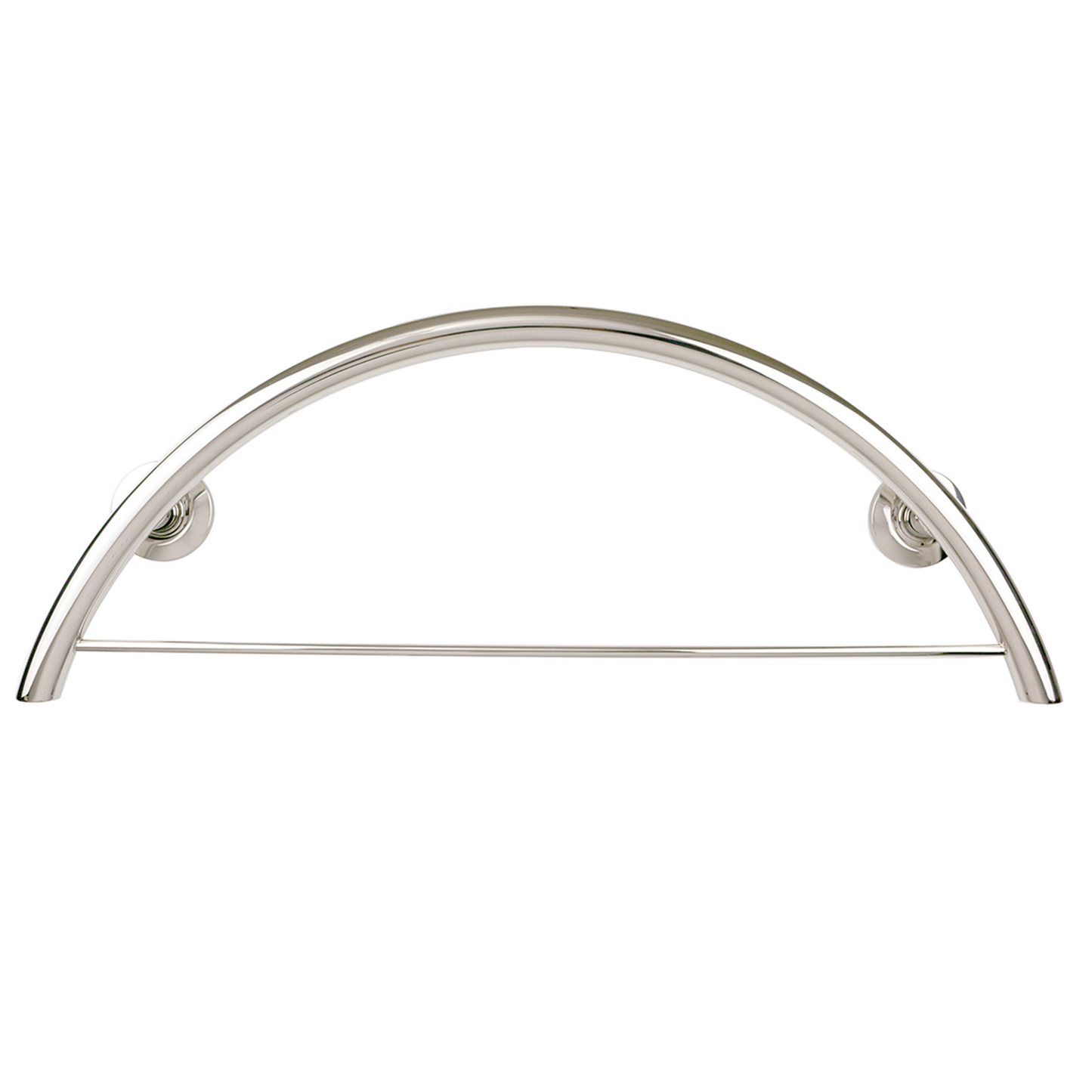 Seachrome Lifestyle & Wellness 30" Polished Stainless Steel 1.25 Diameter Concealed Flange Half Moon Bay Curved Grab Bar with Towel Bar