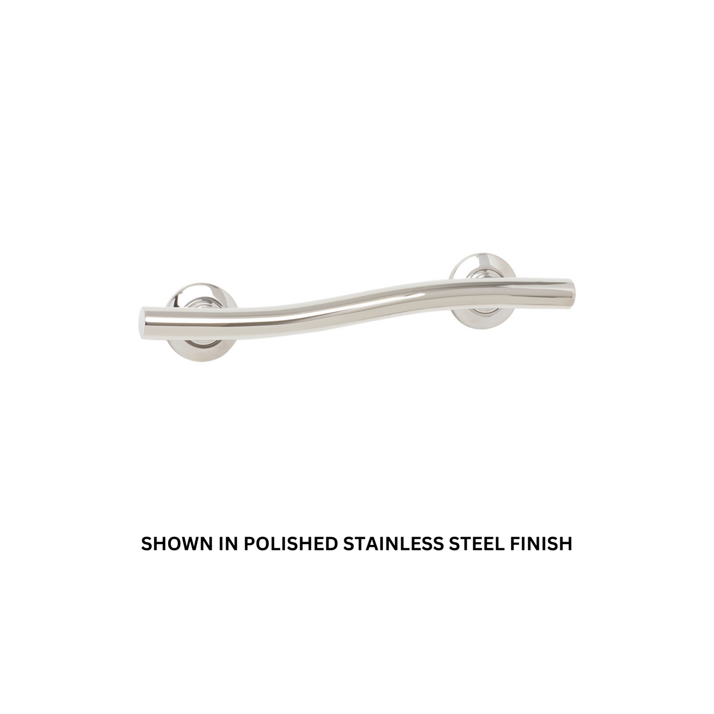 Seachrome Lifestyle & Wellness 36" Polished Brass Powder Coat 1.25 Diameter Concealed Flange Wave Grab Bar