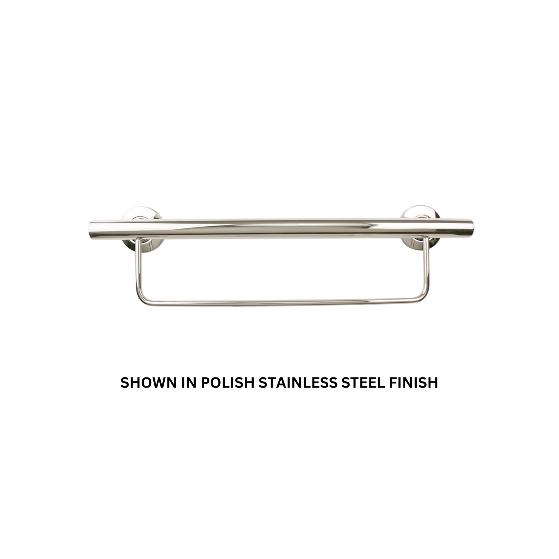 Seachrome Lifestyle & Wellness Series 24" Satin Stainless Steel 1.25 Diameter Concealed Flange Newport Grab Bar With Towel Bar