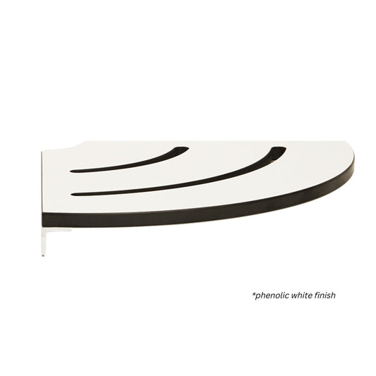 Seachrome Lifestyle and Wellness 12" x 9" Contour Shower Shelf, One-Piece Solid Phenolic Light Gray Stainless Finish