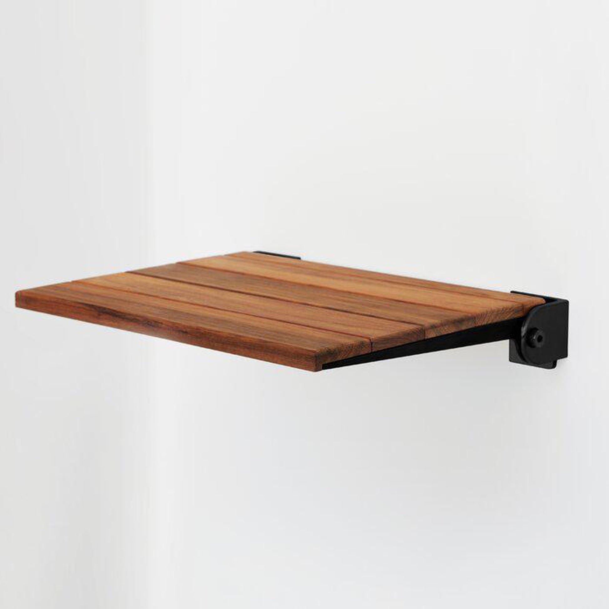 Home Aesthetics 18 ADA Compliant Folding Teak Wood Shower Bench Seat Medical Wall Mount Seat