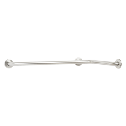 Seachrome Signature Series 16" x 16" Satin Stainless Steel 1.25" Bar Diameter Concealed Flange Curved Tub and Shower Grab Bar