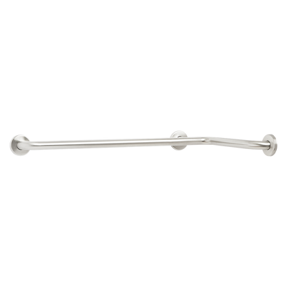 Seachrome Signature Series 16" x 16" Satin Stainless Steel 1.25" Bar Diameter Exposed Flange Curved Tub and Shower Grab Bar