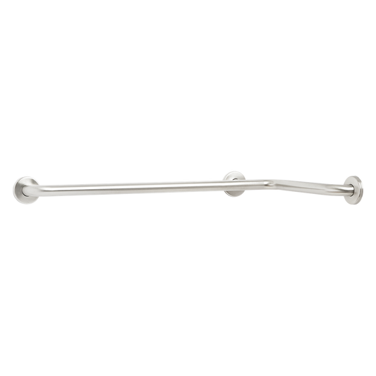 Seachrome Signature Series 16" x 16" Satin Stainless Steel 1.5" Bar Diameter Concealed Flange Curved Tub and Shower Grab Bar