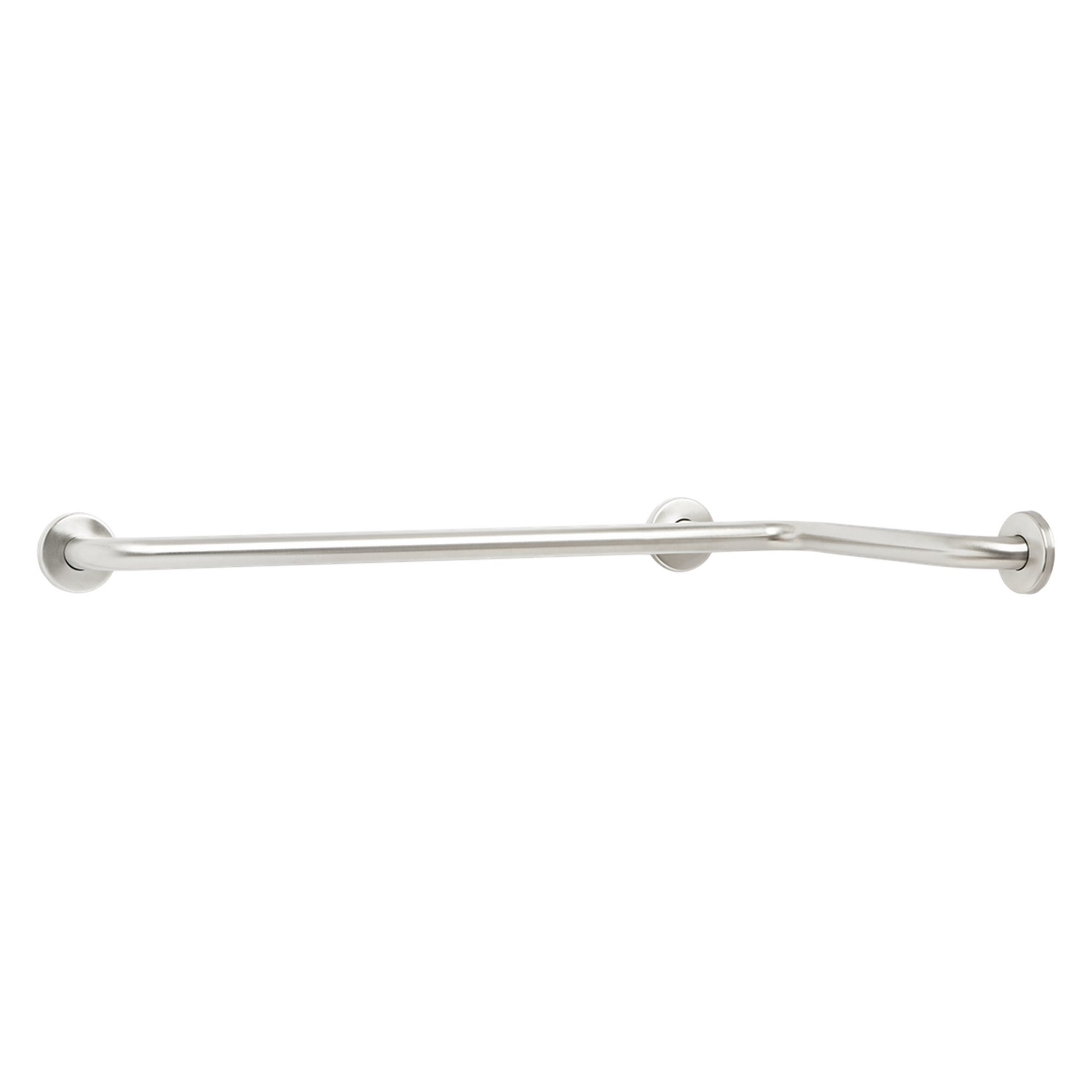 Seachrome Signature Series 16" x 16" Satin Stainless Steel 1.5" Bar Diameter Exposed Flange Curved Tub and Shower Grab Bar