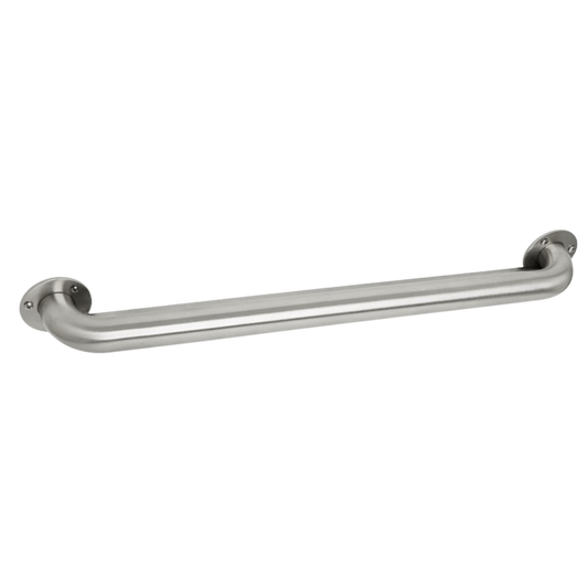 Seachrome Signature Series 18" Satin Stainless Steel 1.5 Diameter Exposed 3-Hole Mounting Flange Switch Weld Standard Ligature Resistant Grab Bar