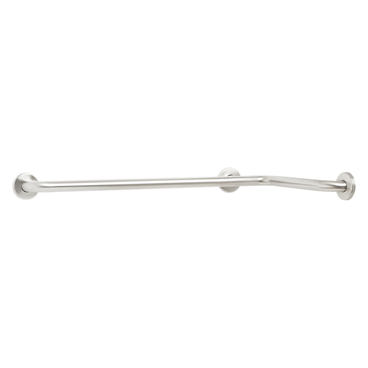 Seachrome Signature Series 20" x 40" Satin Stainless Steel 1.25" Bar Diameter Exposed Flange Curved Tub and Shower Grab Bar