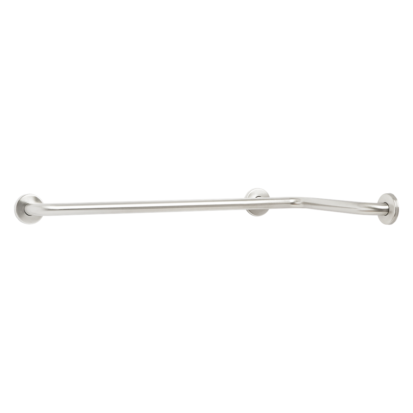 Seachrome Signature Series 20" x 40" Satin Stainless Steel 1.5" Bar Diameter Concealed Flange Curved Tub and Shower Grab Bar