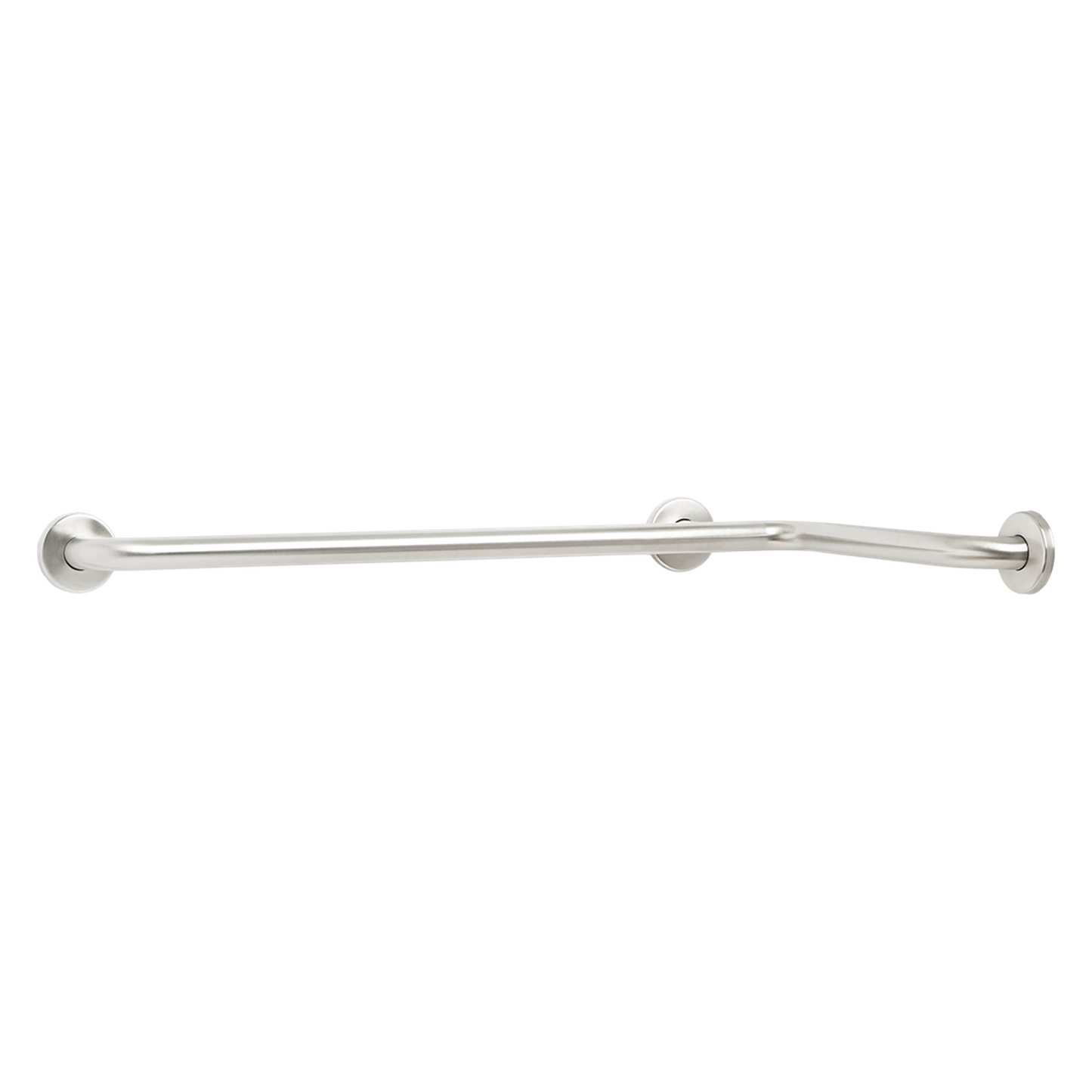 Seachrome Signature Series 20" x 40" Satin Stainless Steel 1.5" Bar Diameter Exposed Flange Curved Tub and Shower Grab Bar