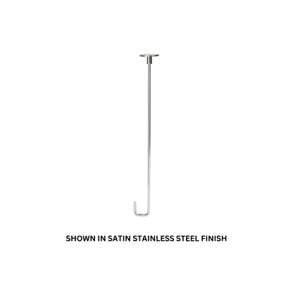 Seachrome Signature Series 24" Polished Brass Powder Coat J-Hook Ceiling Support for L-Shaped Shower Rods