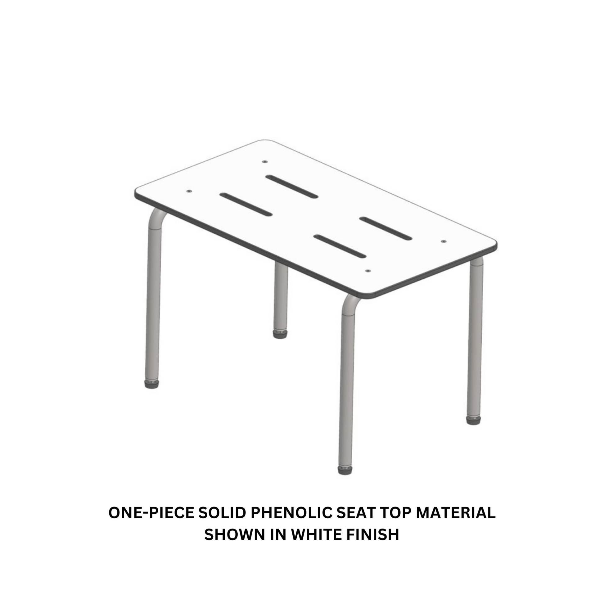 Seachrome Signature Series 27" Almond One-Piece Solid Phenolic Freestanding Shower Bench Seat