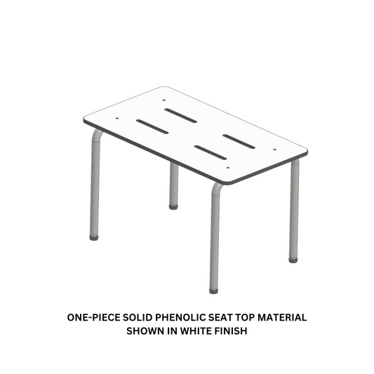 Seachrome Signature Series 27" Light Gray One-Piece Solid Phenolic Freestanding Shower Bench Seat