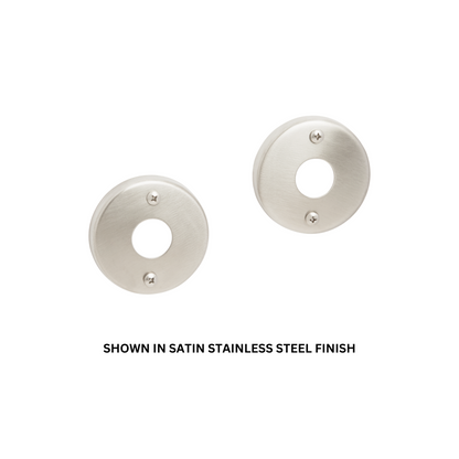 Seachrome Signature Series 3" Diameter Polished Stainless Steel Exposed Screw Flange Set for 1" Shower Rod