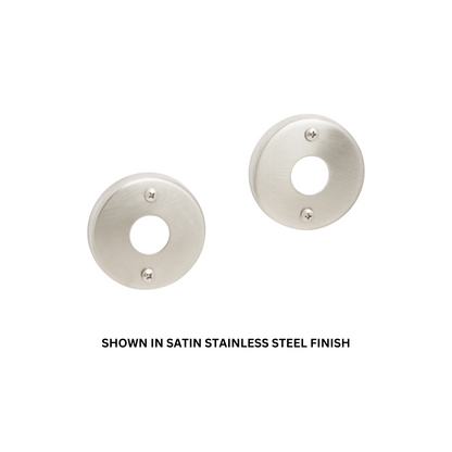 Seachrome Signature Series 3" Diameter Satin Brass Powder Coat Exposed Screw Flange Set for 1" Shower Rod