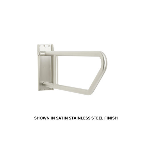 Seachrome Signature Series 30" x 10" Polished Brass Powder Coat Exposed Flange Swing-Up Grab Bar