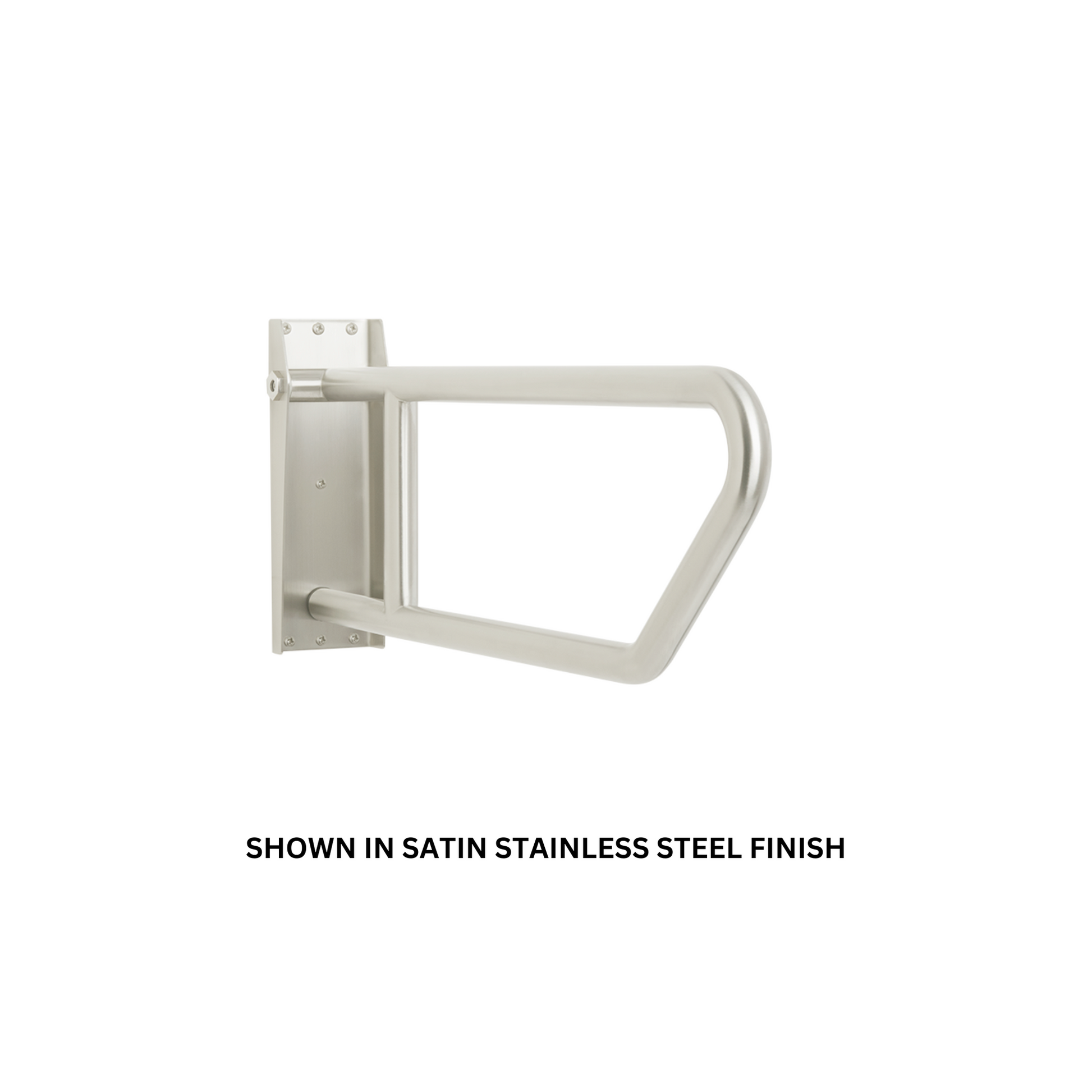 Seachrome Signature Series 30" x 10" Polished Stainless Steel Exposed Flange Swing-Up Grab Bar