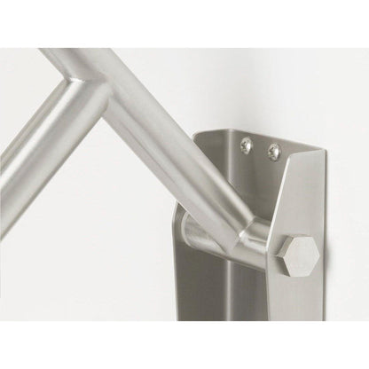 Seachrome Signature Series 30" x 10" Satin Stainless Steel Exposed Flange Swing-Up Grab Bar With Toilet Paper Holder