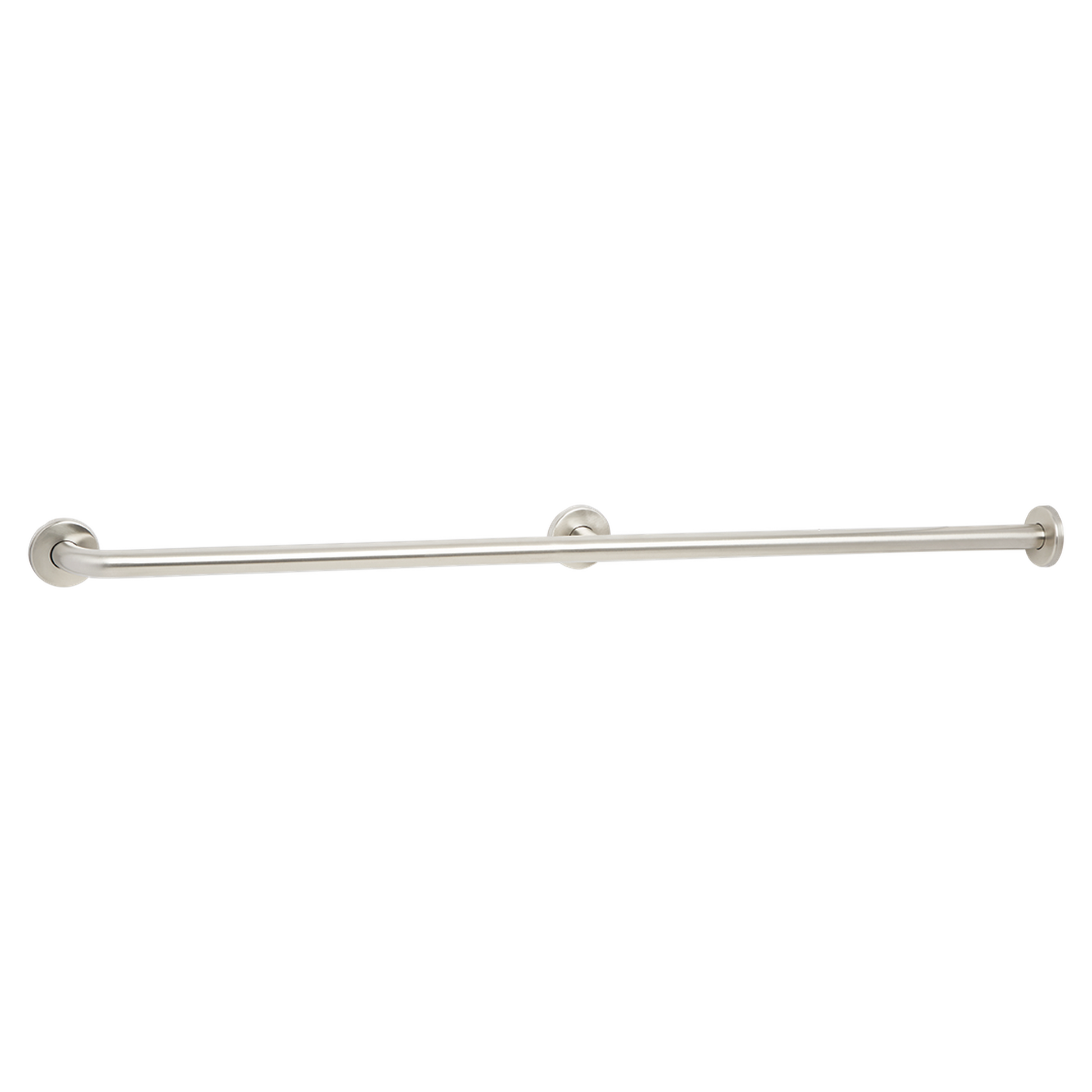 Seachrome Signature Series 36" Satin Stainless Steel 1.25" Bar Diameter Concealed Flange Straight Grab Bar With Center Post and One Straight End