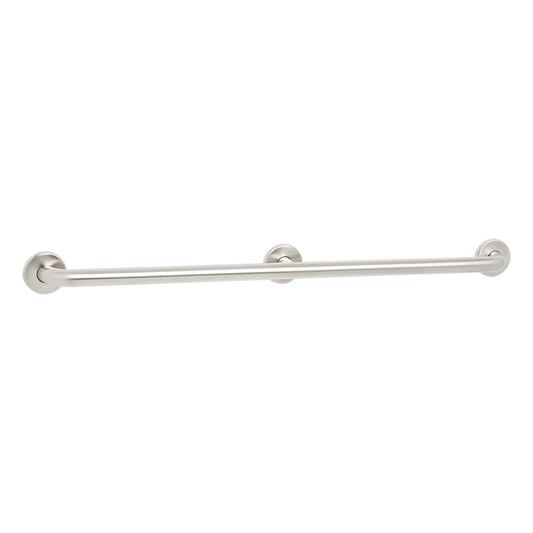 Seachrome Signature Series 36" Satin Stainless Steel 1.25" Bar Diameter Concealed Flange Straight Grab Bar With Center Post