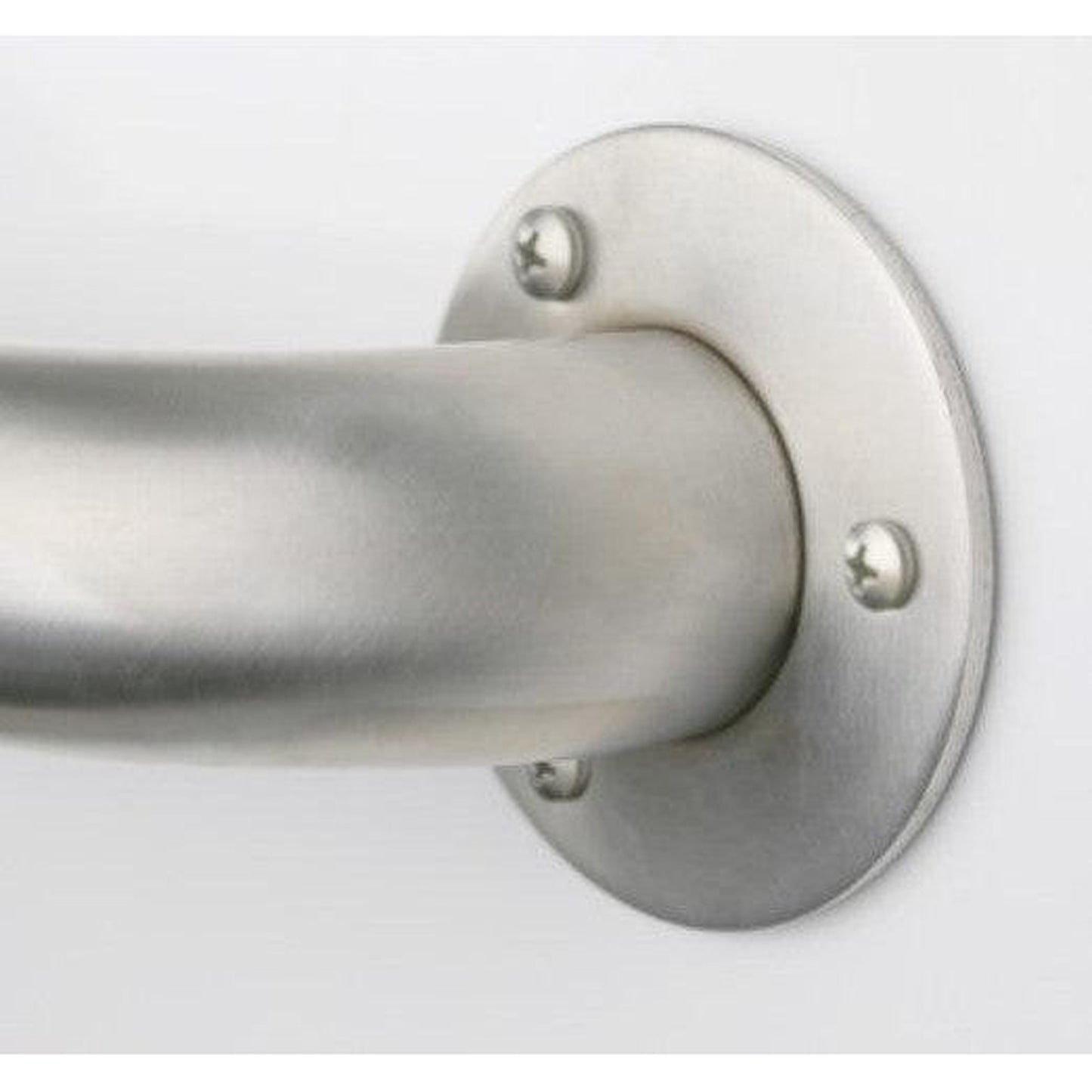Seachrome Signature Series 36" Satin Stainless Steel 1.25" Bar Diameter Exposed Flange Straight Grab Bar With Center Post and One Straight End