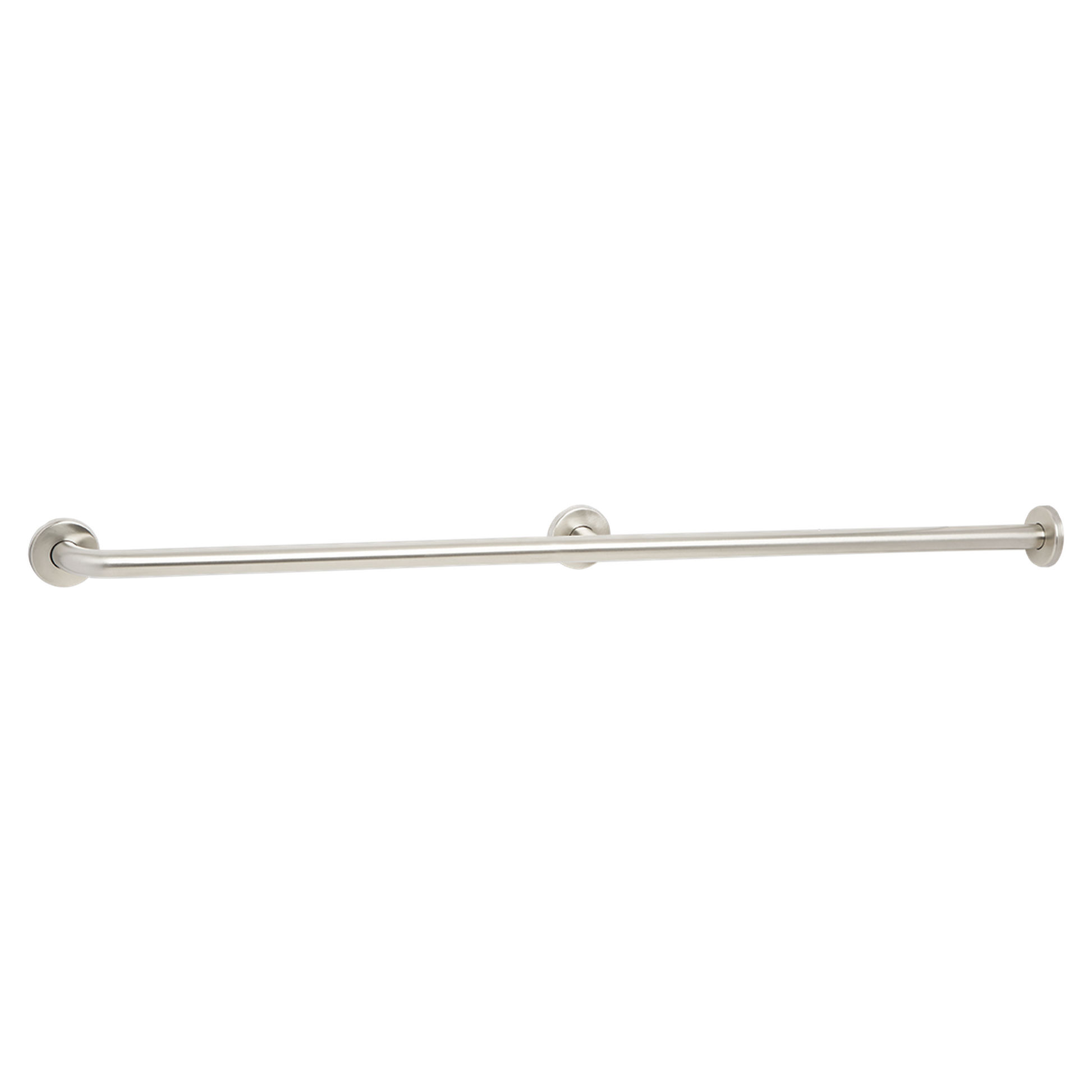 Seachrome Signature Series 36" Satin Stainless Steel 1.25" Bar Diameter Exposed Flange Straight Grab Bar With Center Post and One Straight End