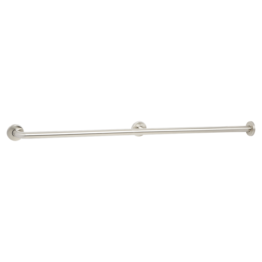 Seachrome Signature Series 36" Satin Stainless Steel 1.25" Bar Diameter Exposed Flange Straight Grab Bar With Center Post and One Straight End