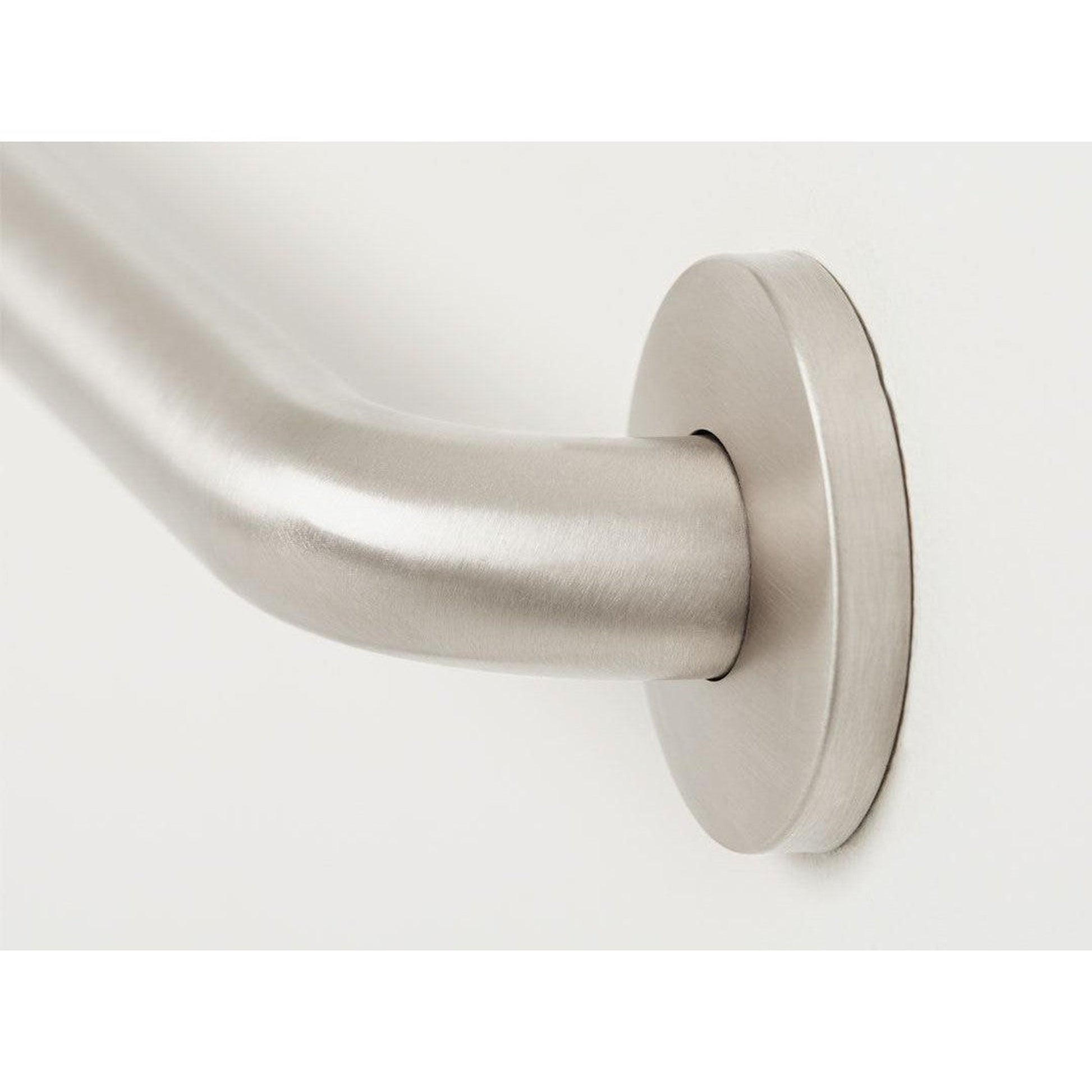 Seachrome Signature Series 36" Satin Stainless Steel 1.5" Bar Diameter Concealed Flange Straight Grab Bar With Center Post