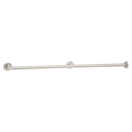 Seachrome Signature Series 36" Satin Stainless Steel 1.5" Bar Diameter Concealed Flange Straight Grab Bar With Center Post and One Straight End