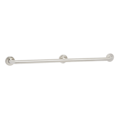 Seachrome Signature Series 36" Satin Stainless Steel 1.5" Bar Diameter Concealed Flange Straight Grab Bar With Center Post