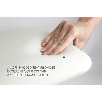 Seachrome Signature Series 36" W x 23" D Naugahyde White Cushion Right-Handed Configuration L-Shaped Transfer Shower Seat With Swing-Down Legs