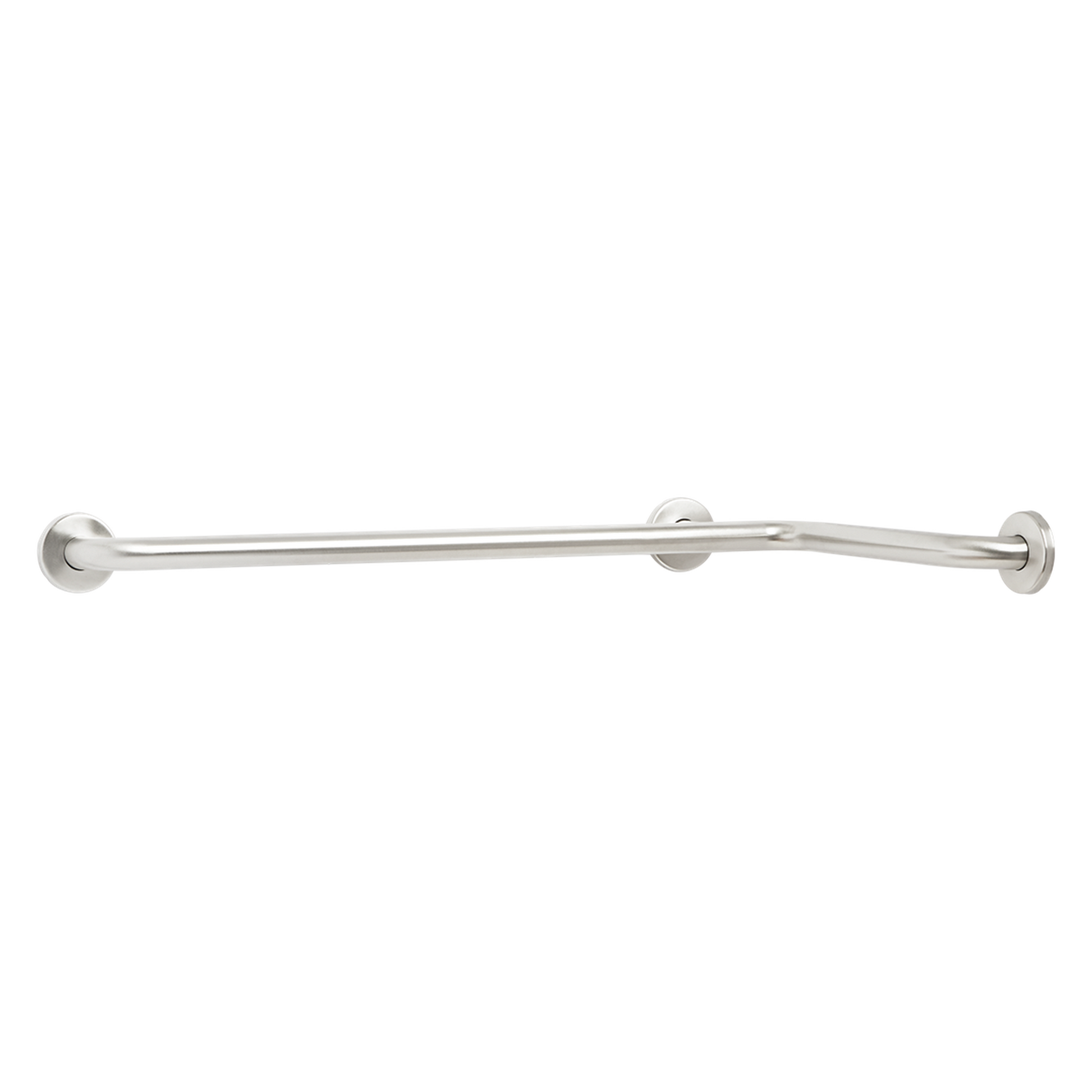 Seachrome Signature Series 36" x 36" Satin Stainless Steel 1.5" Bar Diameter Exposed Flange Curved Tub and Shower Grab Bar