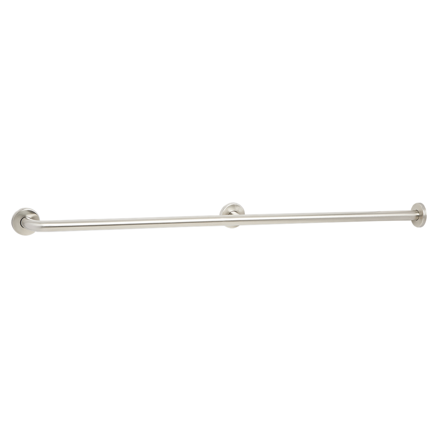 Seachrome Signature Series 42" Satin Stainless Steel 1.25" Bar Diameter Concealed Flange Straight Grab Bar With Center Post and One Straight End
