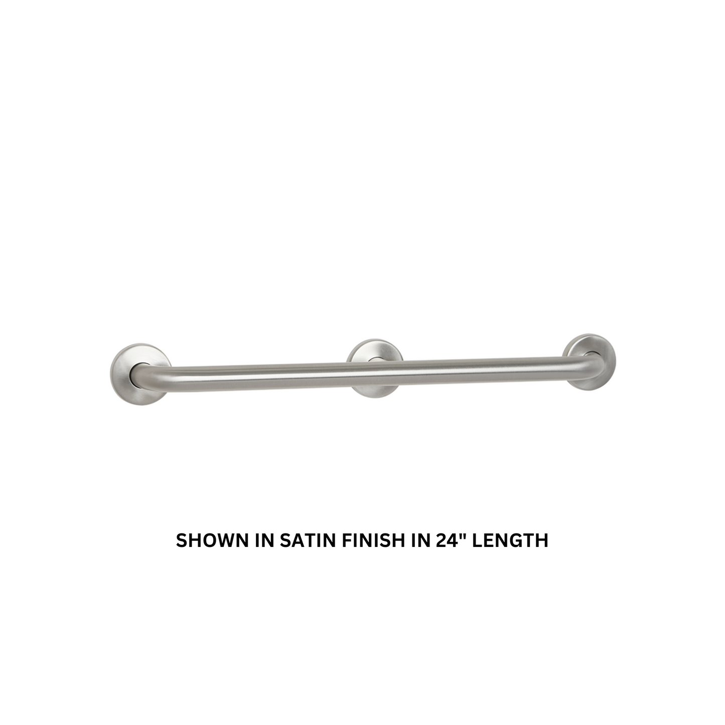 Seachrome Signature Series 42" Satin Stainless Steel 1.5 Diameter Concealed Flanges Bariatric Grab Bar