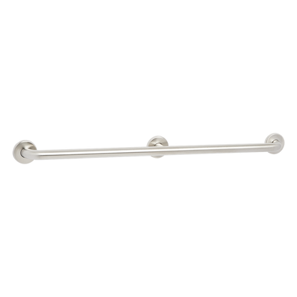 Seachrome Signature Series 48" Satin Stainless Steel 1.25" Bar Diameter Exposed Flange Straight Grab Bar With Center Post
