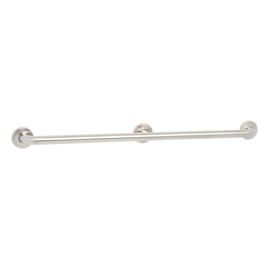 Seachrome Signature Series 48" Satin Stainless Steel 1.5" Bar Diameter Exposed Flange Straight Grab Bar With Center Post