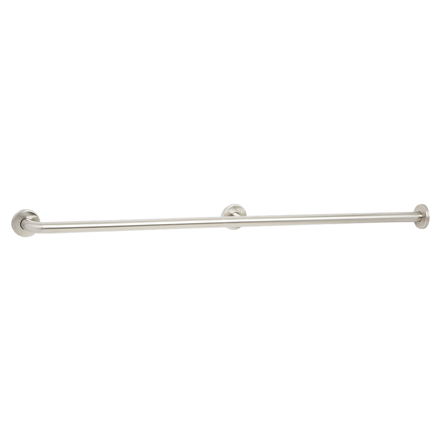 Seachrome Signature Series 52" Satin Stainless Steel 1.25" Bar Diameter Exposed Flange Straight Grab Bar With Center Post and One Straight End