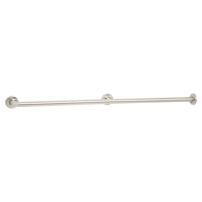 Seachrome Signature Series 54" Satin Stainless Steel 1.25" Bar Diameter Concealed Flange Straight Grab Bar With Center Post and One Straight End