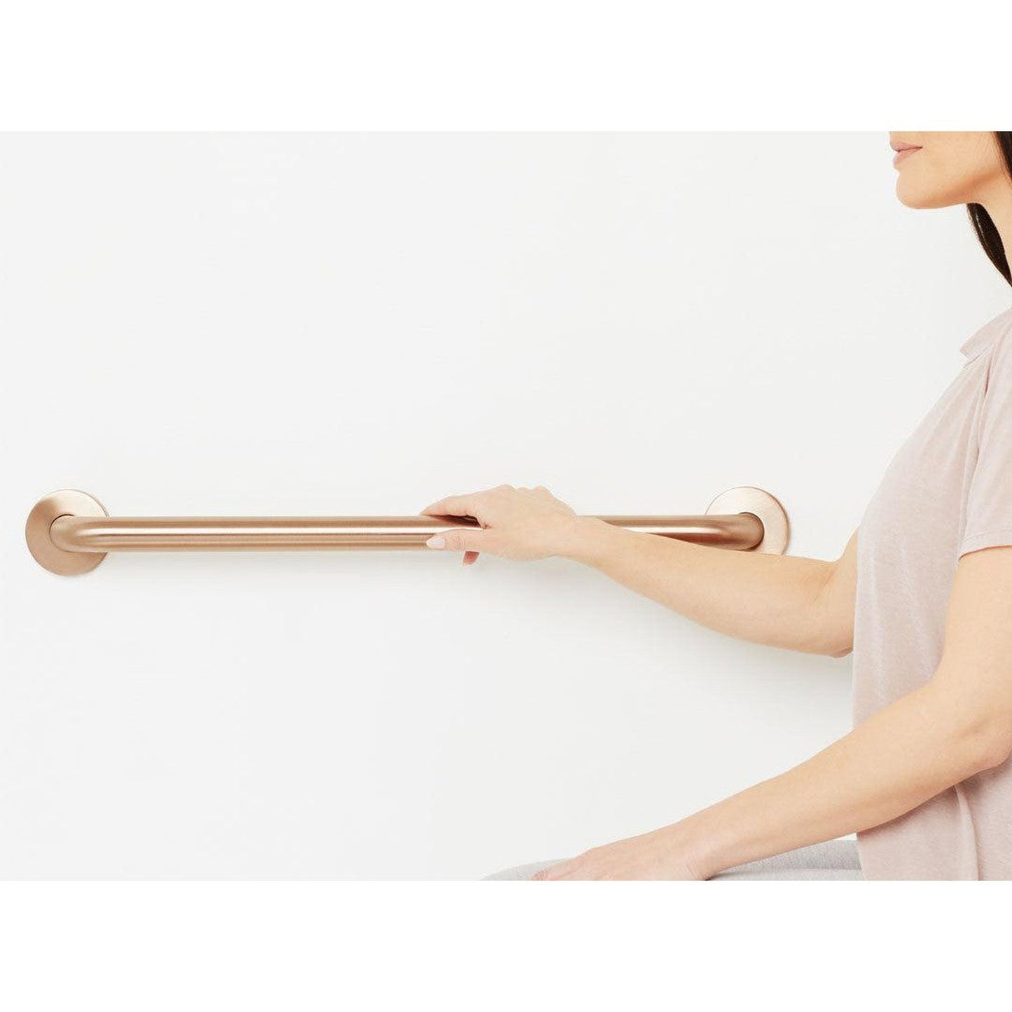 Seachrome Signature Series CuVerro 18" Antimicrobial Copper Alloy 1.5" Bar Diameter Concealed Flange Straight Grab Bar