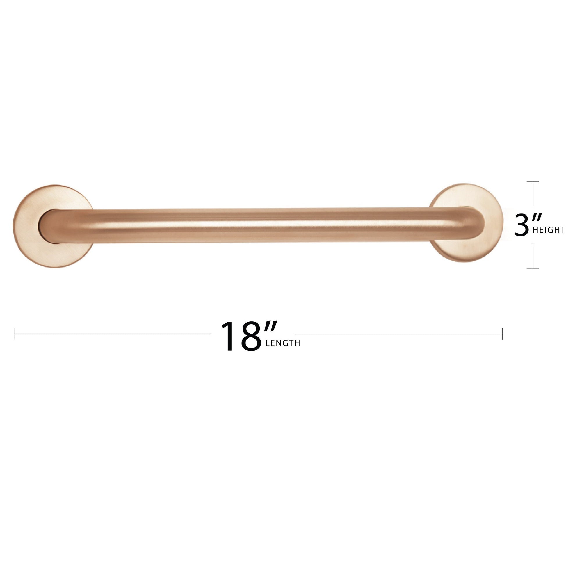 Seachrome Signature Series CuVerro 18" Antimicrobial Copper Alloy 1.5" Bar Diameter Concealed Flange Straight Grab Bar